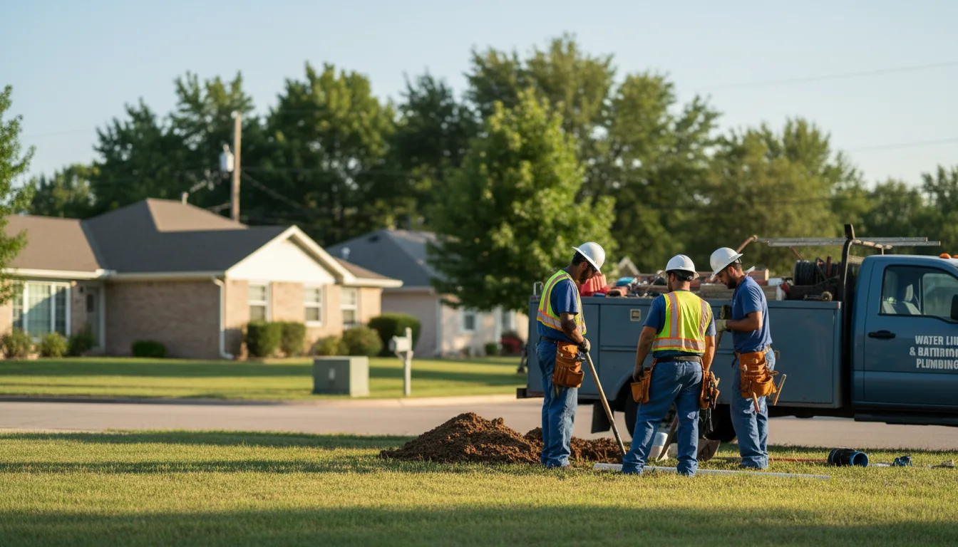 Residential water line and bathroom plumbing service in Wilberforce, OH
